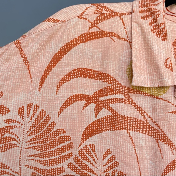 Tommy Bahama Orange/Rust Floral Hawaiian Silk Camp Shirt XL - Picture 2 of 13